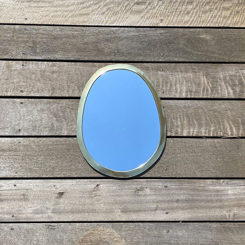 Miroir ovale - doré - L