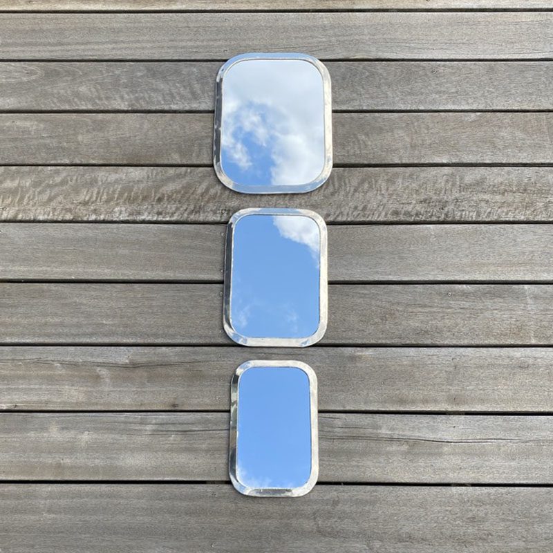 Miroir rectangulaire aux bords arrondis - Argent - S