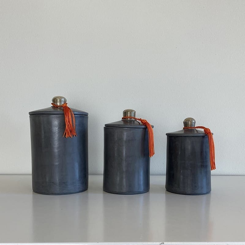 Pots en stuc/tadlect - gris foncé - hauts - S