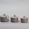 Pots en stuc/tadlect - gris clair - plats - S