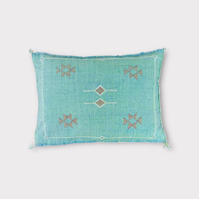 Housse de coussin cactus en soie 40x60 TURQUOISE - Motiv 2