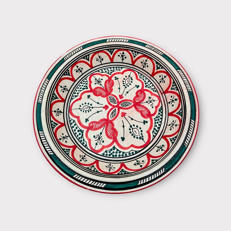 Plat à couscous marocain - 28 cm - Rød/Grøn