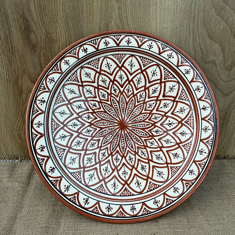 Plats marocains 42 cm. en rouge - Brun artist