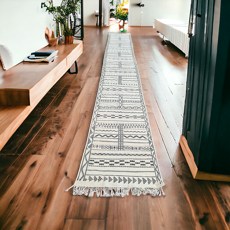 Tapis marocain - Zemmour kilim coureur long -6 mètres