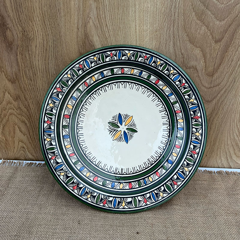 Plat marocain 35 cm. TONS VERTS -  Grøn artist2