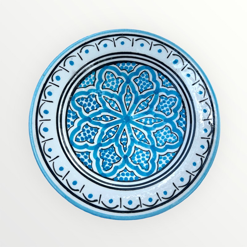 Assiettes marocaines - 17 cm -  Lyseblå