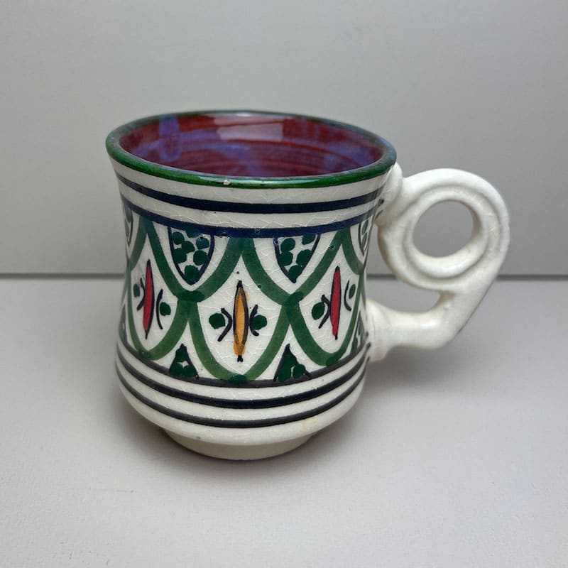 Mug marocain en céramique avec anse en forme d'oeil - Grøn