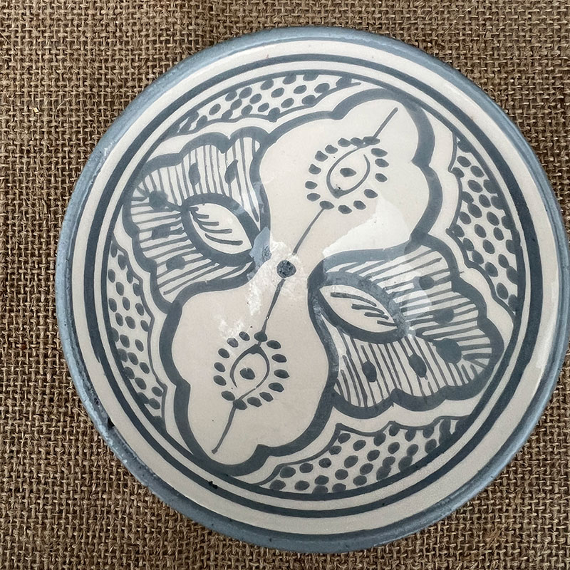 Bol marocain en céramique - 11 cm. - Grå