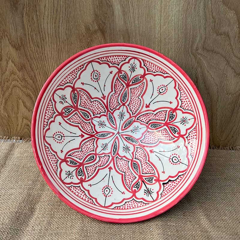 Bol marocain en céramique - 32 cm. ROUGE