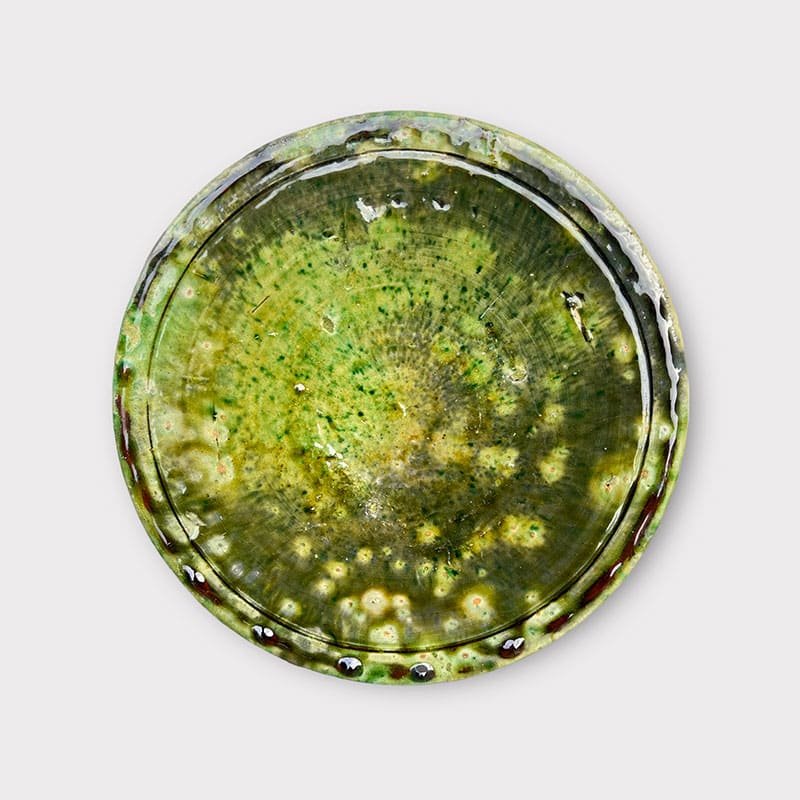 Assiette 26 cm en céramique Tamegroute vert clair - V1