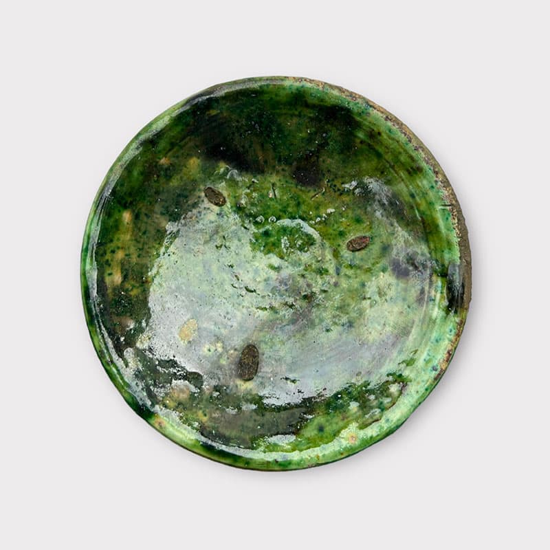 Petites assiettes en céramique Tamegroute verte 14-16 cm - V1