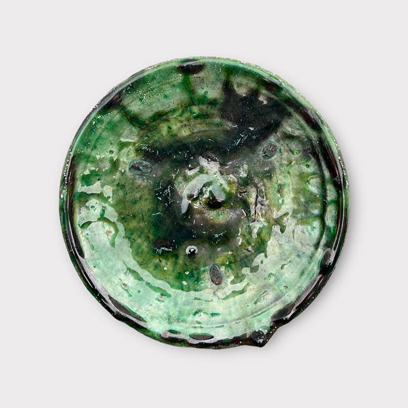 Petites assiettes en céramique Tamegroute verte 14-16 cm - V3
