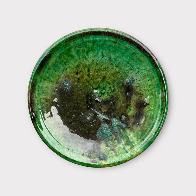 Petites assiettes en céramique Tamegroute verte 14-16 cm - V4