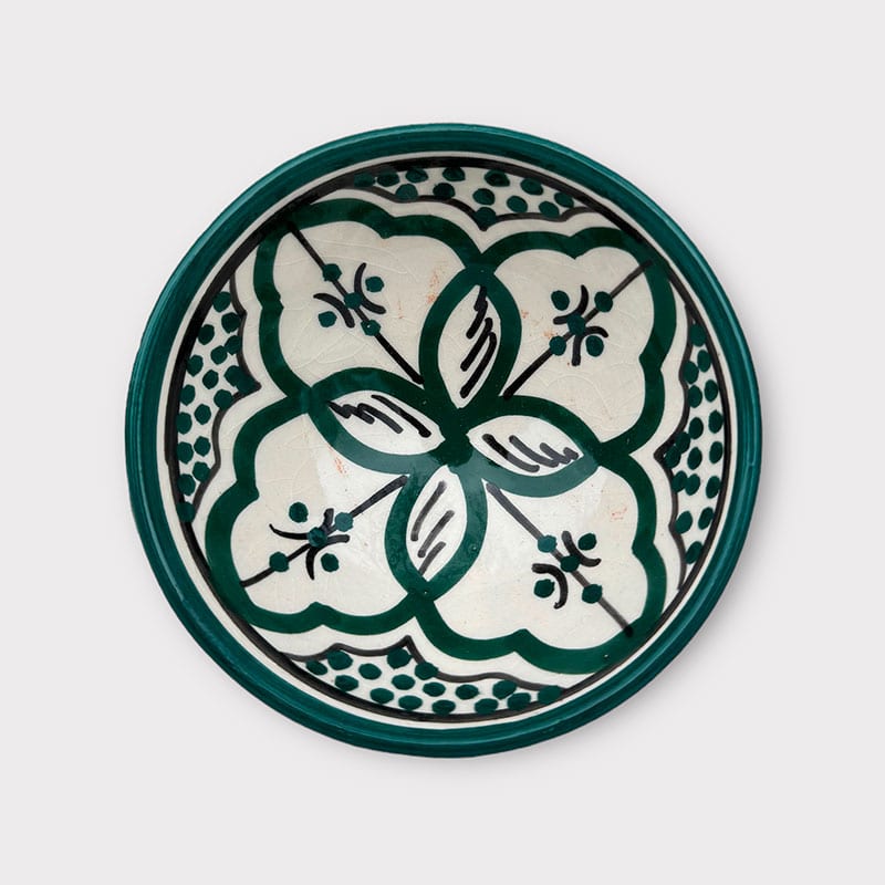 Bol marocain en céramique - 10 cm - Petrol blomst