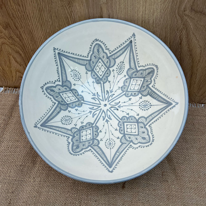 Bol marocain en céramique - 32 cm. GRIS