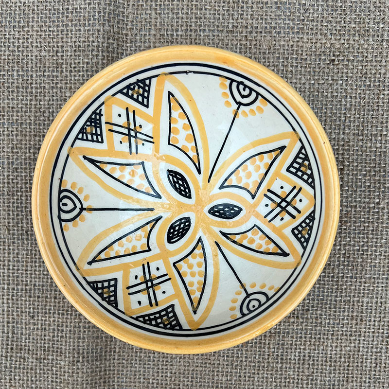 Bols marocains 12 cm. - Gul blomst