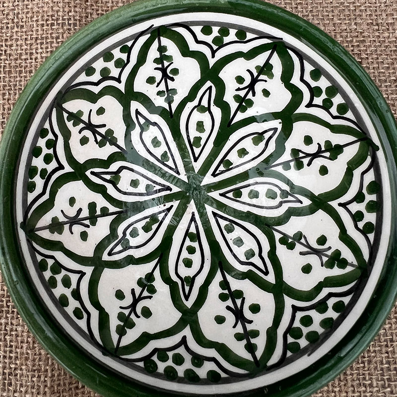 Bols marocains 12 cm. - Grøn blomst