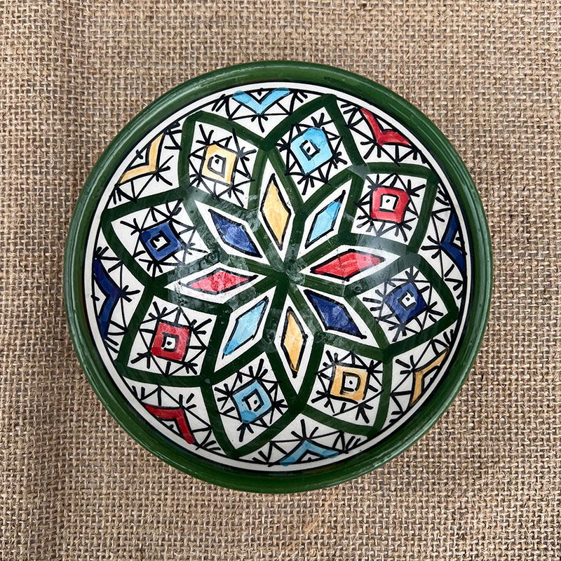 Bols marocains 12 cm. - Grøn farvet stjerne