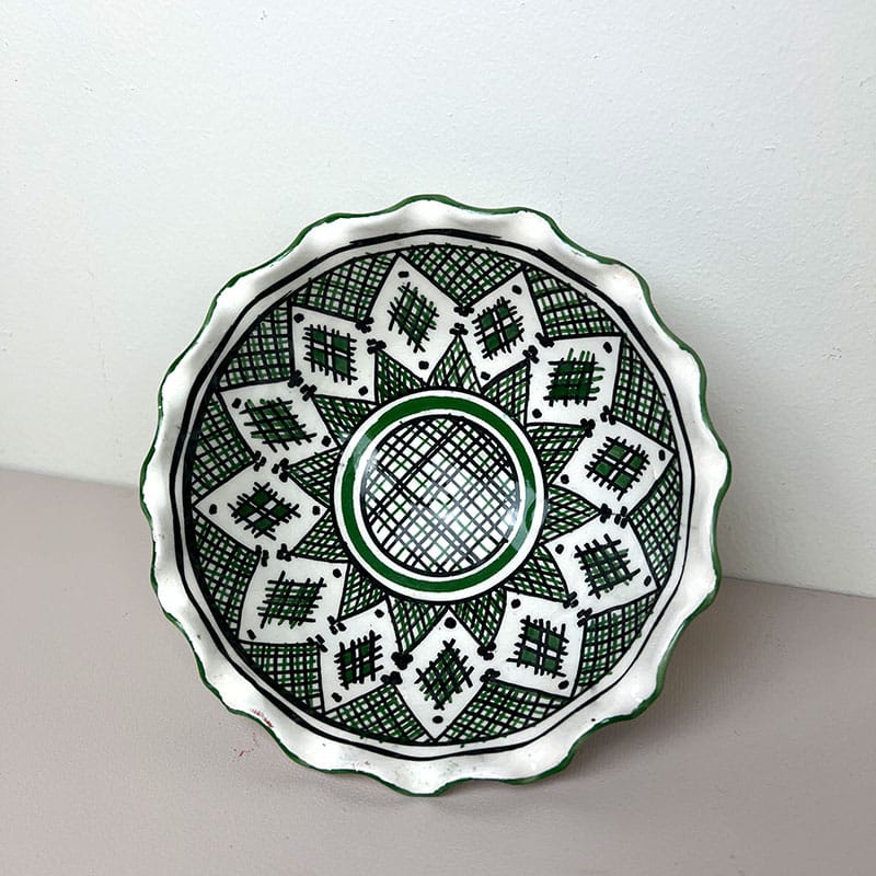 Bols marocains - vague 16cm - Mørkegrøn berber