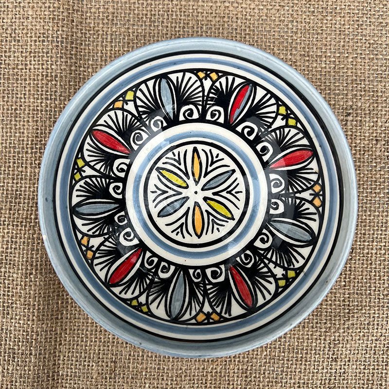 Bols marocains 12 cm. -  Lyseblå artist